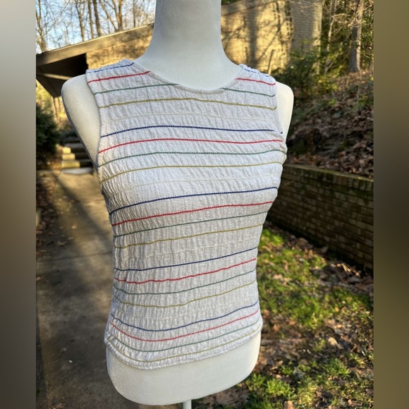 Madewell Multi colored rouched tank size Small - Picture 1 of 5